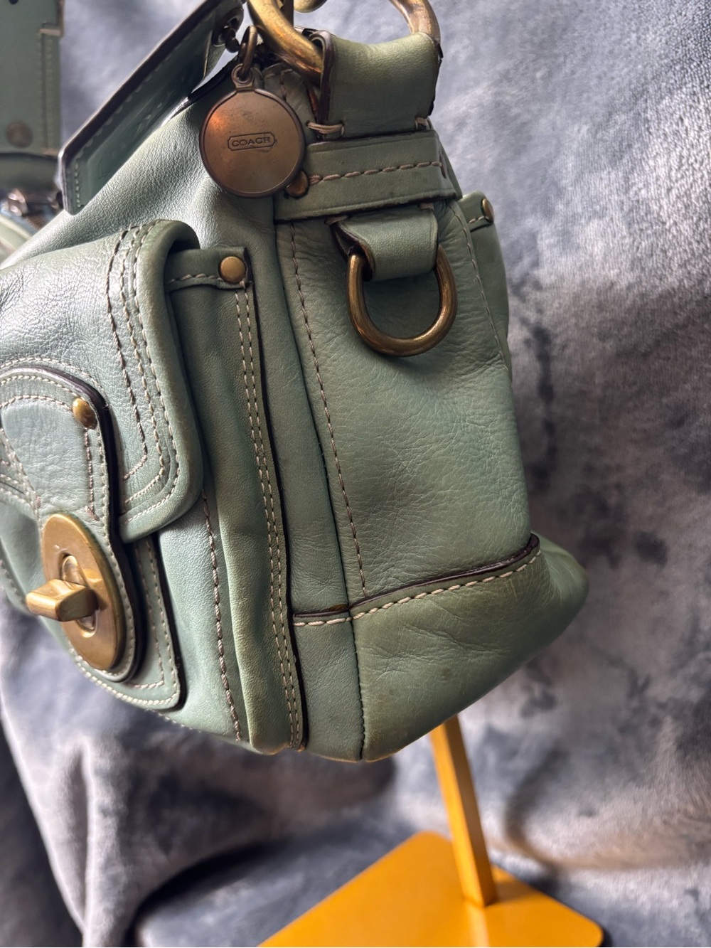 RARE Coach 10328 Legacy 65th Anniversary Double Turnlock Shoulder Bag Pond Blue - Picture 3 of 11